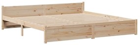 Estrutura de cama com cabeceira 200x200 cm pinho maciço