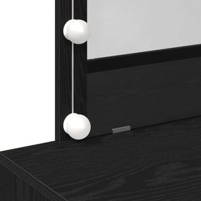 Toucador com LED Carvalho Preto 100x40x120 cm