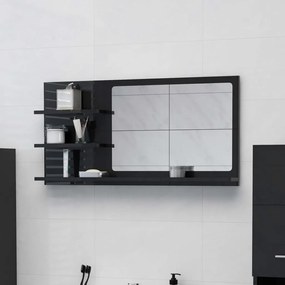 805022 vidaXL Espelho de casa de banho 90x10,5x45cm contrap. preto brilhante