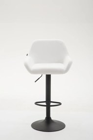 Banco de bar Braga em couro sintético e com estrutura preta 51 x 89-109 x 52 cm Branco