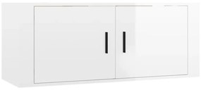 5 pcs conjunto móveis de TV madeira processada branco brilhante