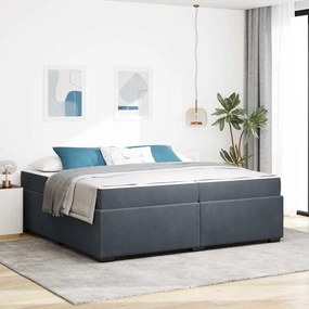 vidaXL Estrutura da Cama com colchão Cinza Escuro 200 x 200 cm tecido