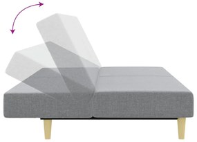 2 pcs conjunto de sofás tecido cinzento-claro