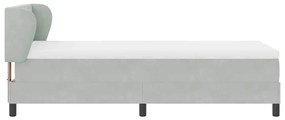 Cama Box Spring com Colchão Cinza Claro 90x190 cm Veludo