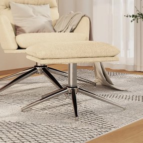 vidaXL Apoio de pés 60x60x35 cm tecido cor creme