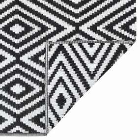 Tapete de exterior 190x290 cm ARAKIL PP branco e preto