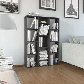 800449 vidaXL Divisória/estante 100x24x140 cm contraplacado cinza brilhante