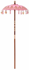 Parasol Balinês Outros Rosa x 260 cm Algodão e madeira sólida