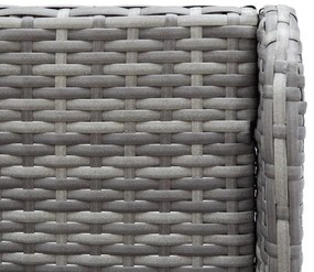 Sofás de canto para jardim 2 pcs vime PE cinzento