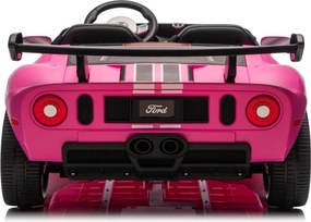 Carro elétrico para Crianças 24V 4x4 Ford GT Rodas Espuma EVA, assento couro ecológico Rosa