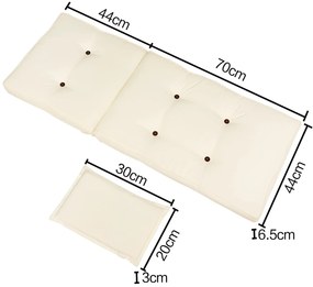 Conjunto de 2 almofadas para cadeira Vanamo 118x45x7cm cinza