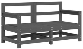 7 pcs conjunto lounge de jardim pinho maciço cinza