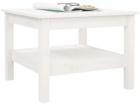 Mesa de centro 55x55x40 cm pinho maciço branco