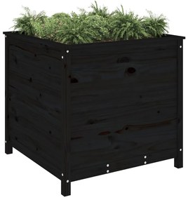 Vaso/floreira de jardim 82,5x82,5x78 cm pinho maciço preto