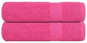 Toalhas de mãos 2 pcs 50x100 cm 360 gsm 100% algodão rosa