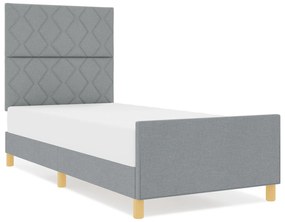Cama vidaXL Cinzento-claro 100x200 cm Tecido