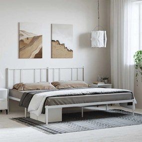 Estrutura de cama com cabeceira 193x203 cm metal branco