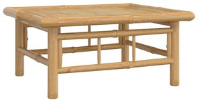5 pcs conjunto lounge de jardim bambu c/ almofadões branco nata