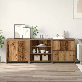 vidaXL Aparadores com prateleira Outros 3 pcs Madeira antiga 70 x 41 x 75 cm