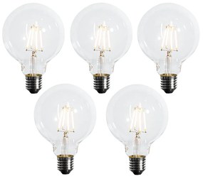 Conjunto de 5 Lâmpadas LED E27 Reguláveis G95 5W 450lm 2700K