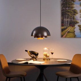 Candeeiro suspenso escandinavo bronze escuro com interior dourado - Loes