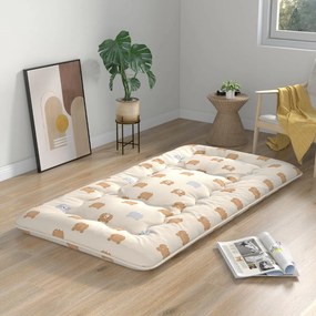 Colchão de chão enrolável Tatami Mat com capa lavável Tapete portátil com saco de transporte 200 x 90 x 10 cm  castanho