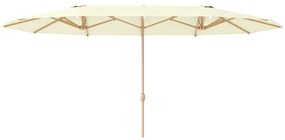Guarda-sol Duplo de Jardim com Manivela – 455x265x238 cm – Bege – Prot