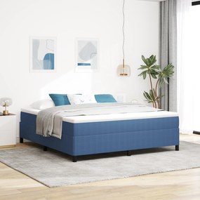 Estrutura de Cama vidaXL Azul 180x200 cm em Tecido Damasco