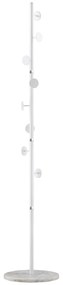 HOMCOM Cabideiro de Pé Cabideiro para Roupas com 8 Ganchos para Pendurar Bolsas Chapéus com Base de Mármore para Dormitório Corredor Entrada 35x35x170cm Branco