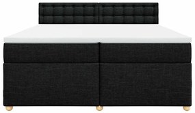 Cama com molas/colchão 200x200 cm tecido preto