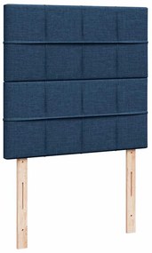 Cama com molas/colchão 80x200 cm tecido azul