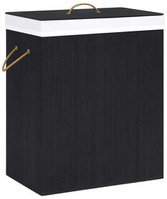 Cesto para roupa suja 100 L bambu preto