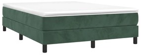 Estrutura de cama com molas 140x190 cm veludo verde-escuro