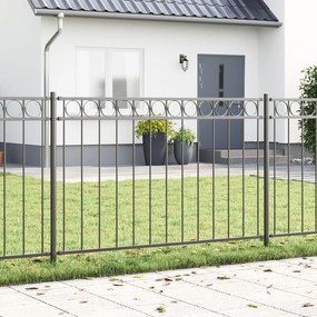 vidaXL Cerca de Jardim Cinza 1.7x0.8 m Aço