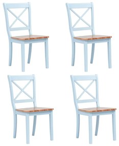 Cadeiras de jantar 4 pcs seringueira maciça cinza/madeira clara
