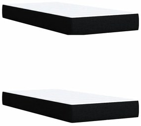 Cama com molas/colchão 200x200 cm tecido preto