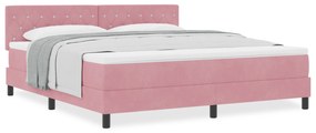 Cama Box com Colchão vidaXL Rosa Super King Veludo
