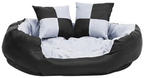 Almofadão p/ cães reversível e lavável 85x70x20 cm cinza/preto