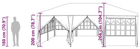 Tenda de Festa com 10 Laterais Azuis 6x4 m PE