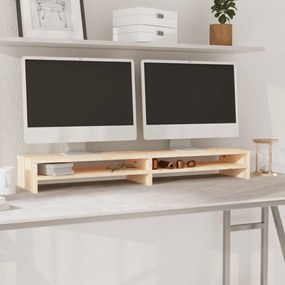 vidaXL Suporte para monitor 100x24x13 cm madeira de pinho maciça