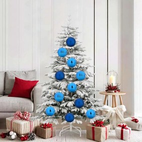 vidaXL Conjunto de Bolas de Natal XL 9 pcs Azul Plástico