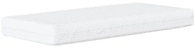 Sofá-cama com colchão 90x200 cm tecido cinzento-claro