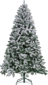 HOMCOM Árvore de Natal Artificial Nevado 210cm com 1021 Ramos e Suporte de Metal Árvore Natalina Nevado para Interior Verde | Aosom Portugal