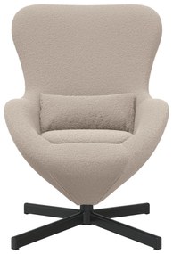 Cadeira Ovo vidaXL Cinza Claro em Tecido de Lã Curly
