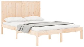Cama sem colchão 140x200 cm madeira de pinho maciça