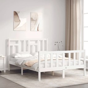 vidaXL Cama sem colchão 120x200 cm madeira de pinho maciça branco