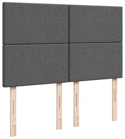Cama com molas/colchão 140x190 cm tecido cinzento-escuro