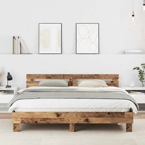 vidaXL Estrutura da Cama com cabeceira Madeira Antiga 180 x 200 cm