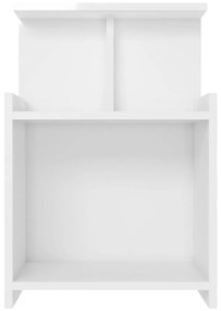 Mesas cabeceira 2 pcs 40x35x60 cm contraplacado branco brilhante