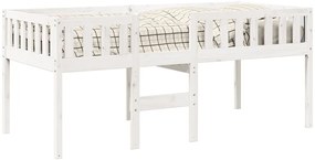 Cama de criança sem colchão 75x190 cm pinho maciço branco